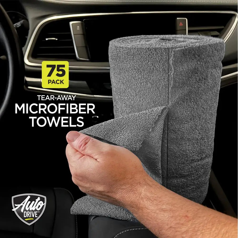 Multi-Purpose Tear-Away Microfiber Towels – 75-Pack of Absorbent, Lint-Free Cleaning Cloths for Car, Home, Office, Kitchen, and Garage , microfiber towels , lint free cloth