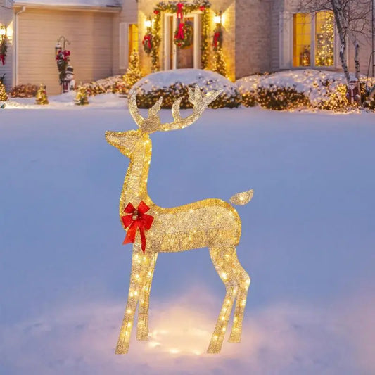 LED Christmas Deer Light – Illuminated Garden Decoration for Home, Yard, and Festive New Year Ornament