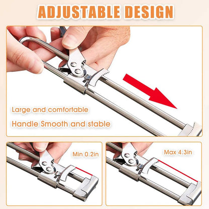 2-Piece Adjustable Stainless Steel Can and Jar Opener – Multifunctional Manual Gripper , Kitchen gadgets , adjustable jar opener