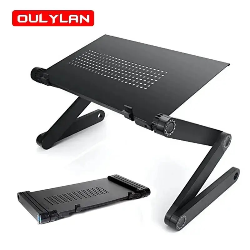 Adjustable folding laptop stand and computer desk – multifunctional aluminum alloy lap desk, portable table stand for bed, TV, and PC