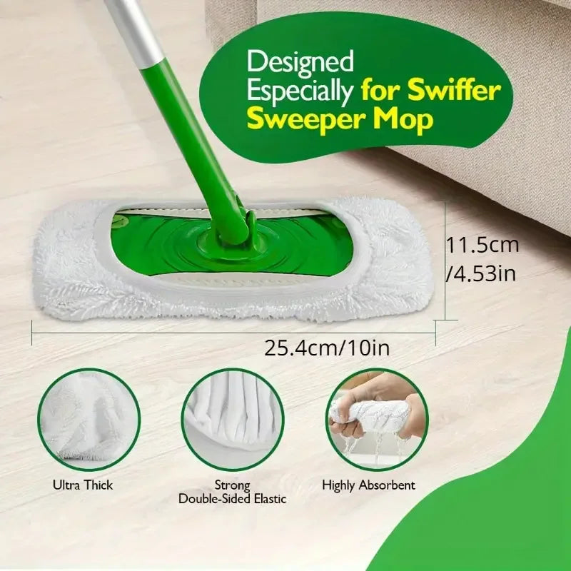 Replaceable Mop Cloth Set for Reusable Floor Cleaning, Suitable for Bedroom and Living Room, Compatible with Lazy Mop Accessories