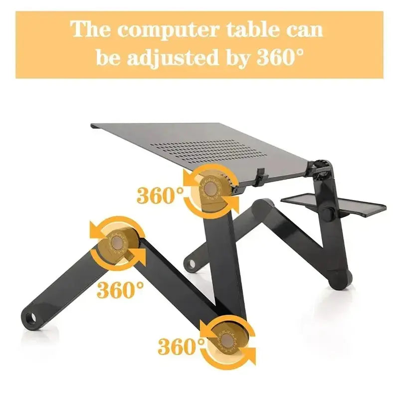 Adjustable folding laptop stand and computer desk – multifunctional aluminum alloy lap desk, portable table stand for bed, TV, and PC