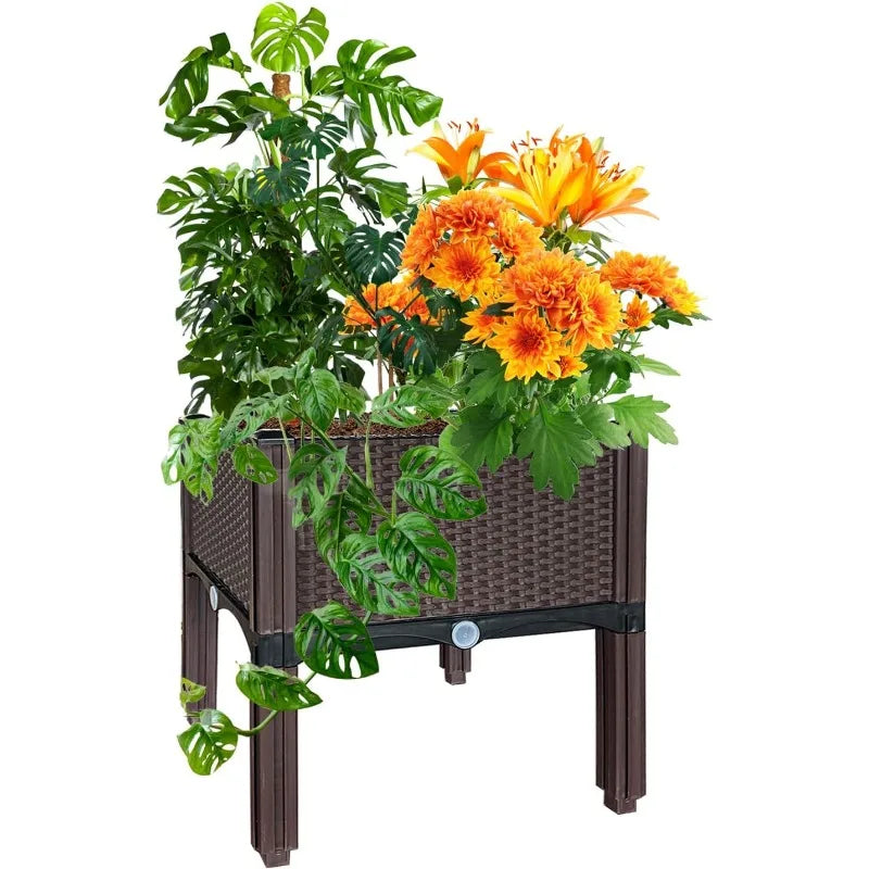 Raised Garden Bed with Legs – Elevated Plastic Planter Boxes for Large Outdoor Plants, Perfect for Patio Gardening , patio planter boxes , raised garden bed